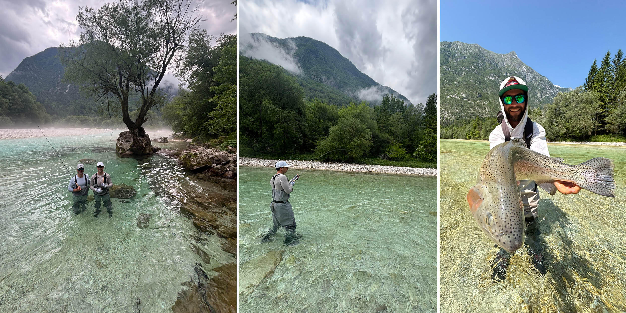 Spring fly fishing on the beautiful rivers of Slovenia