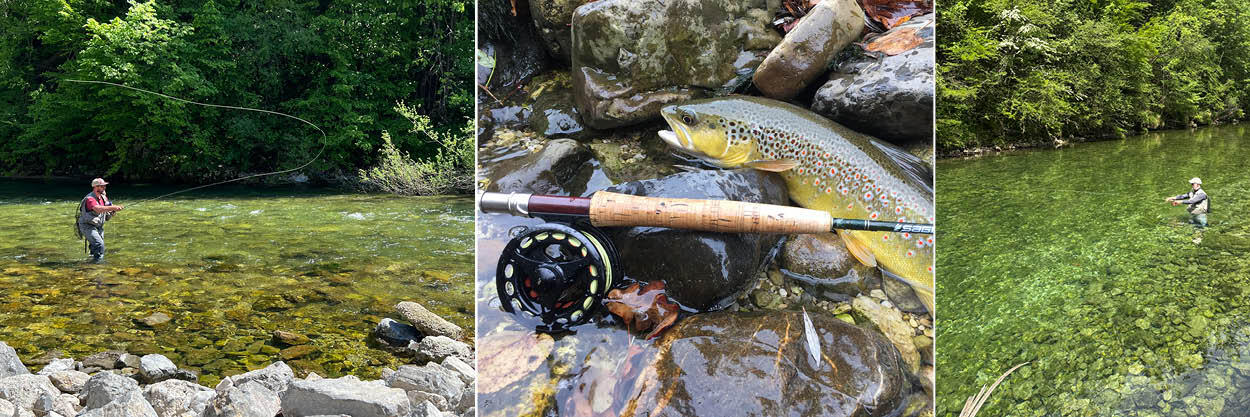 Summer fly fishing with dry flies in Slovenia